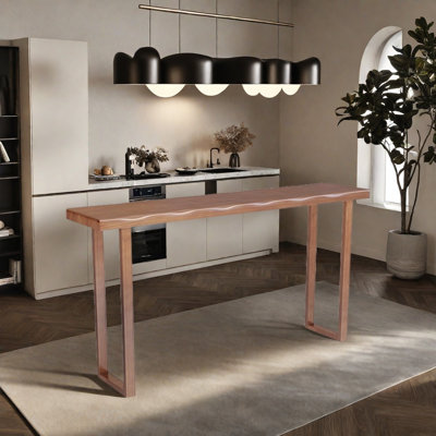 Table de bar minimaliste en bois massif