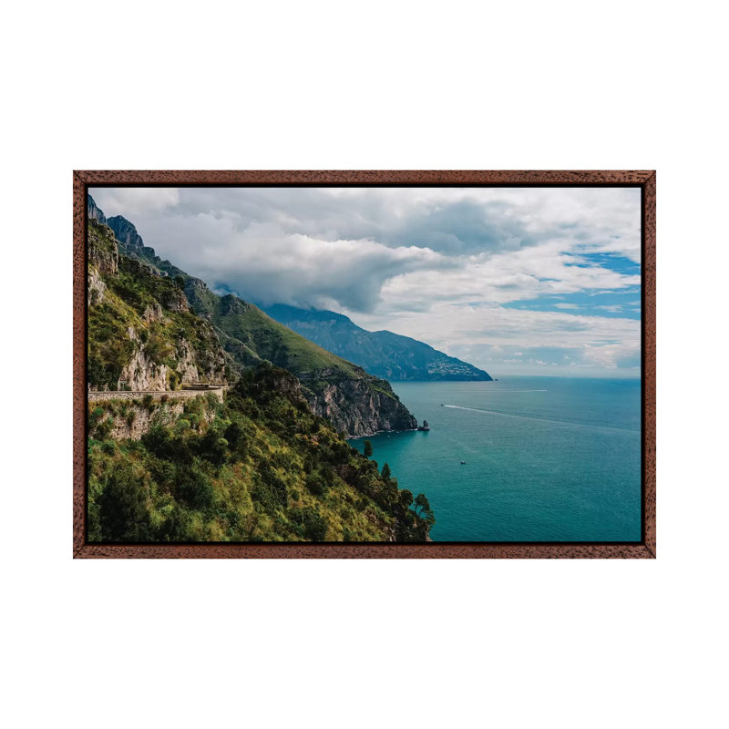 Amalfi Coast Drive XIX by Bethany Young - Print on Canvas, Classic Brown Wood Framed, 101.6cm H x 152.4cm W x 3.81cm D