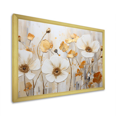 " Elegant Beige Gold Buttercups Meadow "