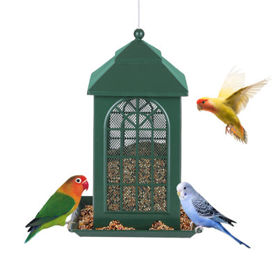 Latitude Run® 10.07-inch Metal Bird Feeder with Weather-Resistant Finish - Outdoor Garden Gift Idea