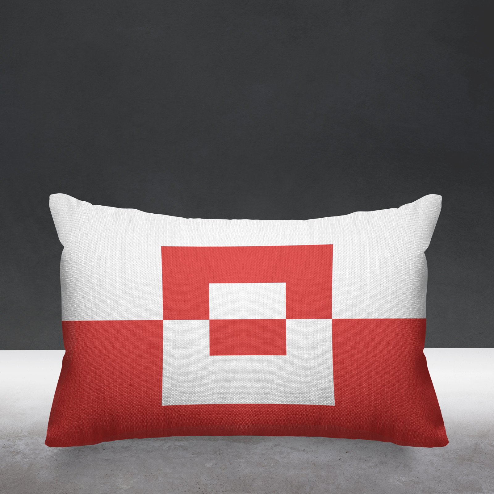 Luella Geometric Indoor/Outdoor Lumbar Throw Pillow, Coral