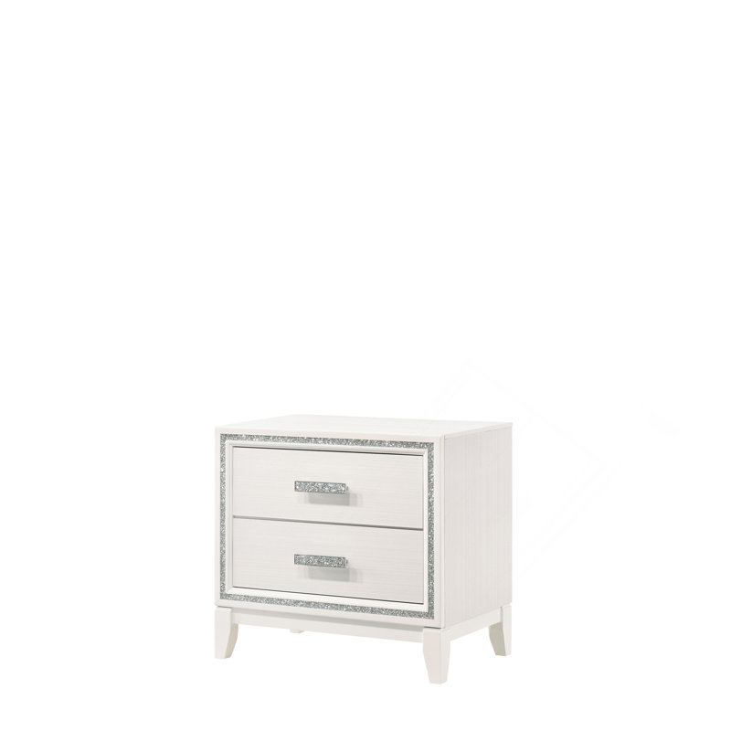 Haiden White Finish Nightstand, White
