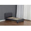 Structure de lit plateforme simple avec 2 tiroirs de rangement, charge USB et tête de lit en tissu de lin, aucun sommier nécessaire, gris