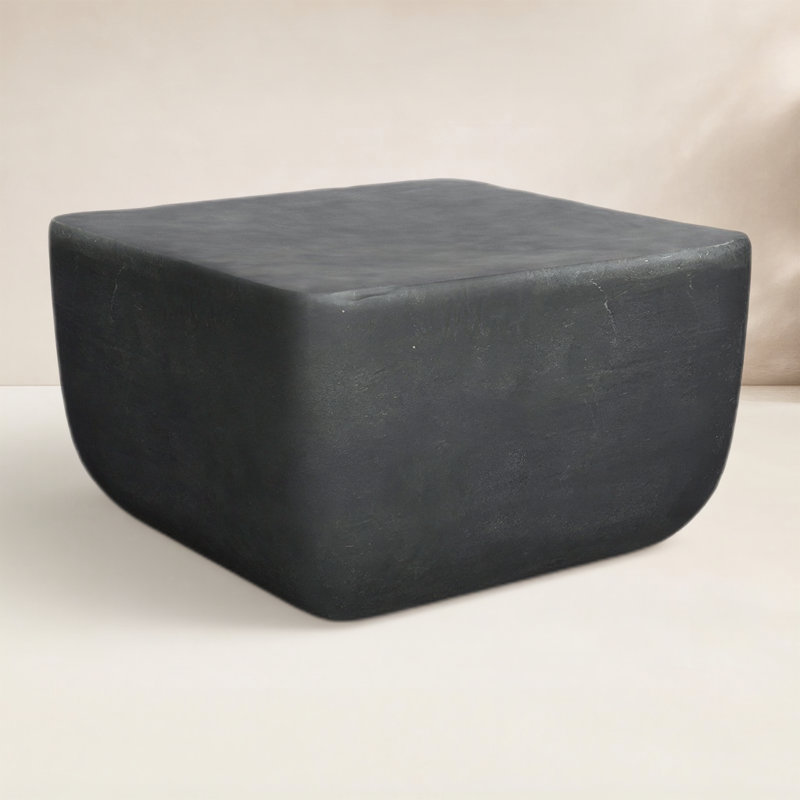 Basil Outdoor Square Side Table, Aged Gray