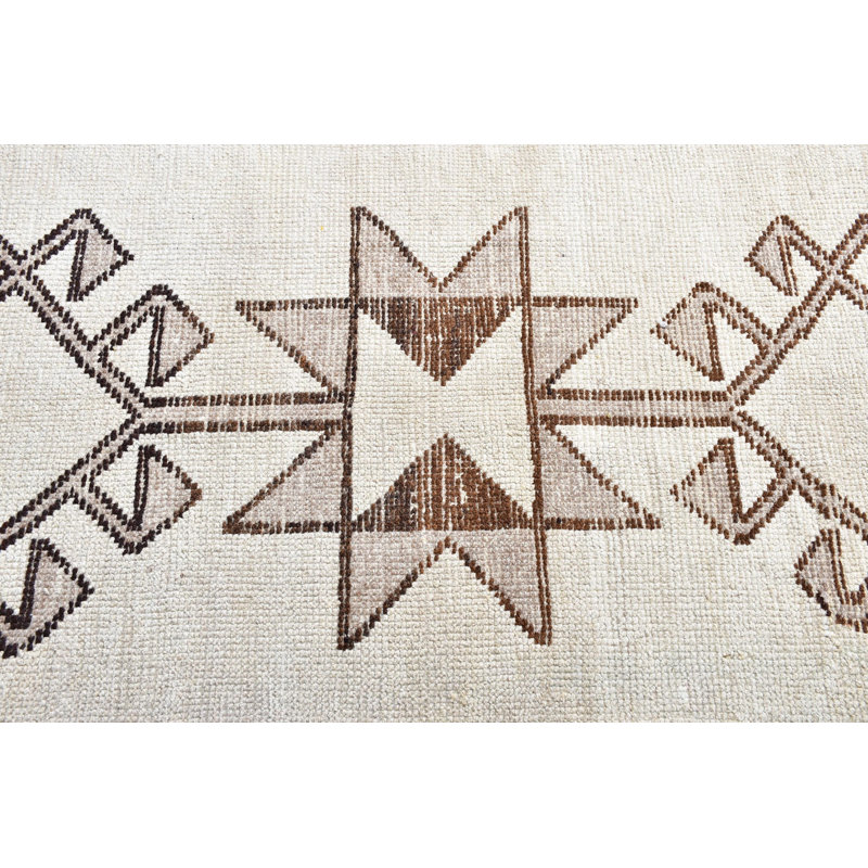 Tapis de couloir classique en laine beige
