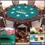 8 - Player Solid Wood Poker Table Game Table With Cup Holder