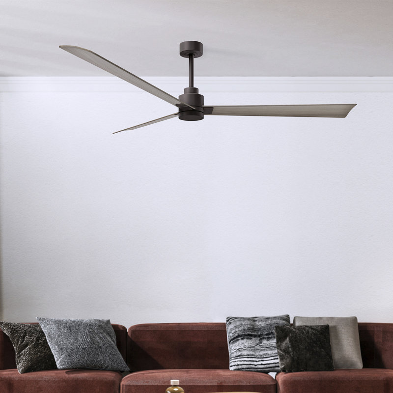 Ventilateur de plafond Alessandra 72, Bronze texturé, Ton bois de frêne gris