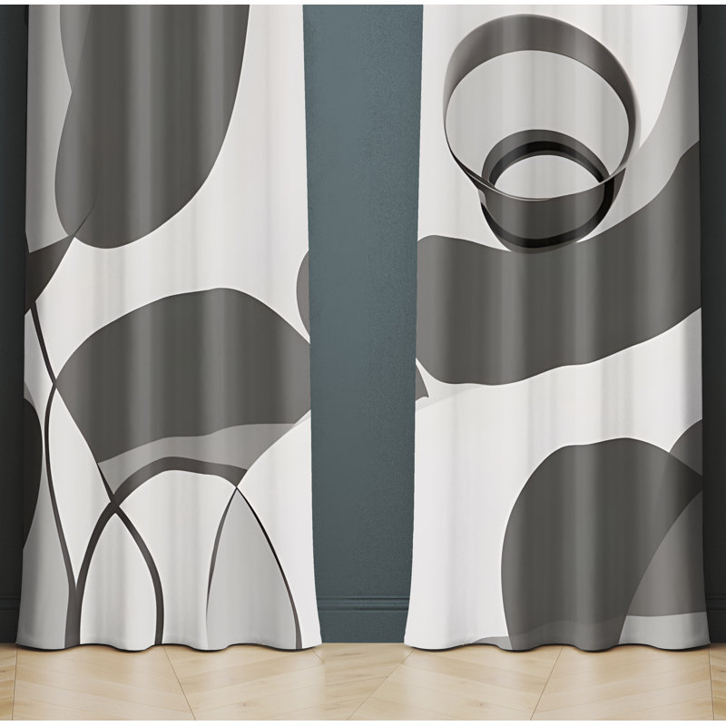 Paire de rideaux semi-transparents en polyester Walland, L 40 po x L 82 po