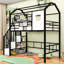 Lit mezzanine simple en métal avec toit-262432228