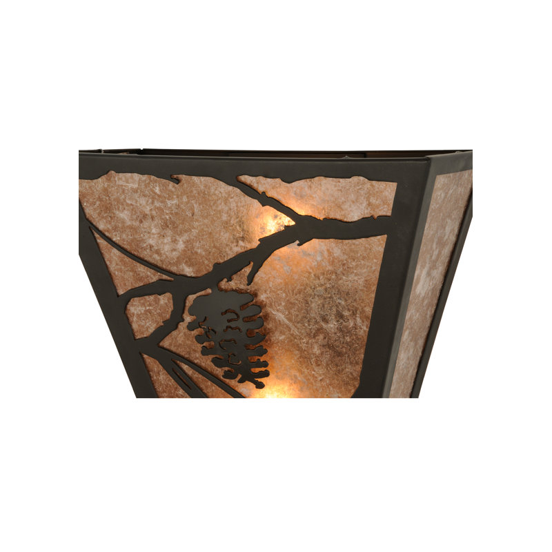 2 - Light Flush Mounted Sconce, Mahogany Bronze