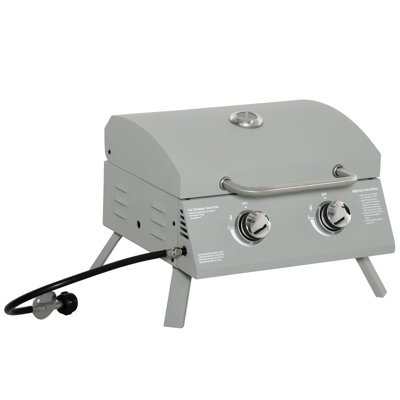 Portable Grill with 2 Burners (Black)