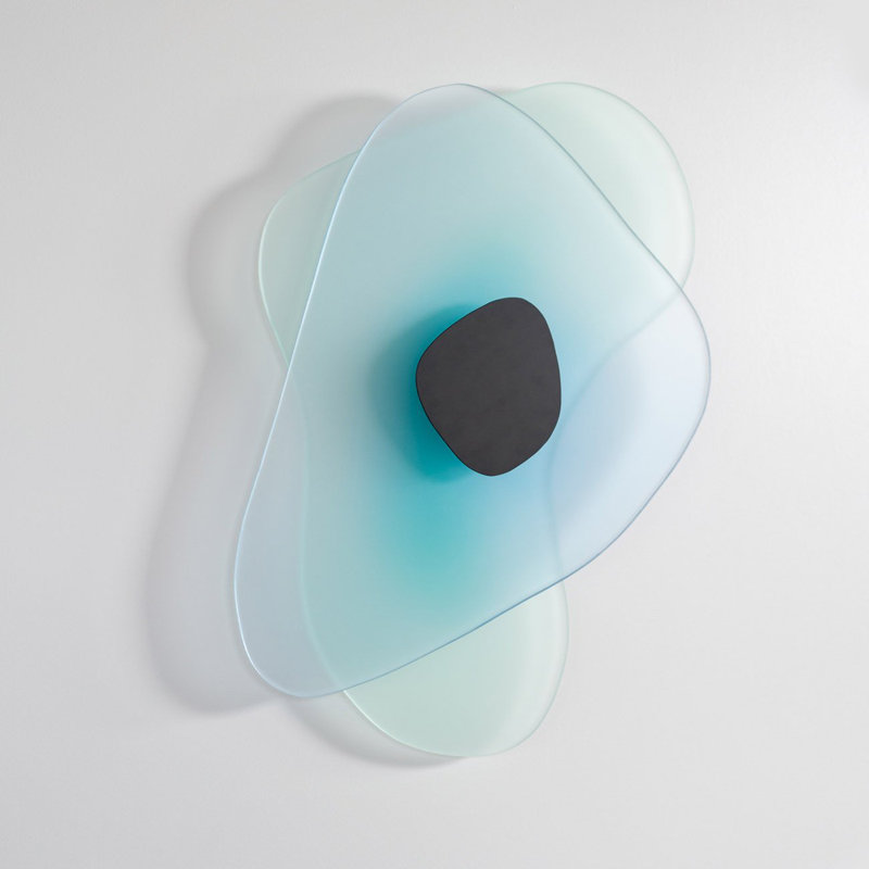 Aurora Aluminum LED Flush Mounted Sconce, Green/Blue
