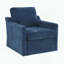 Fauteuil pivotant - chenille avec chargement USB et rangement caché (bleu marine)-1302040275