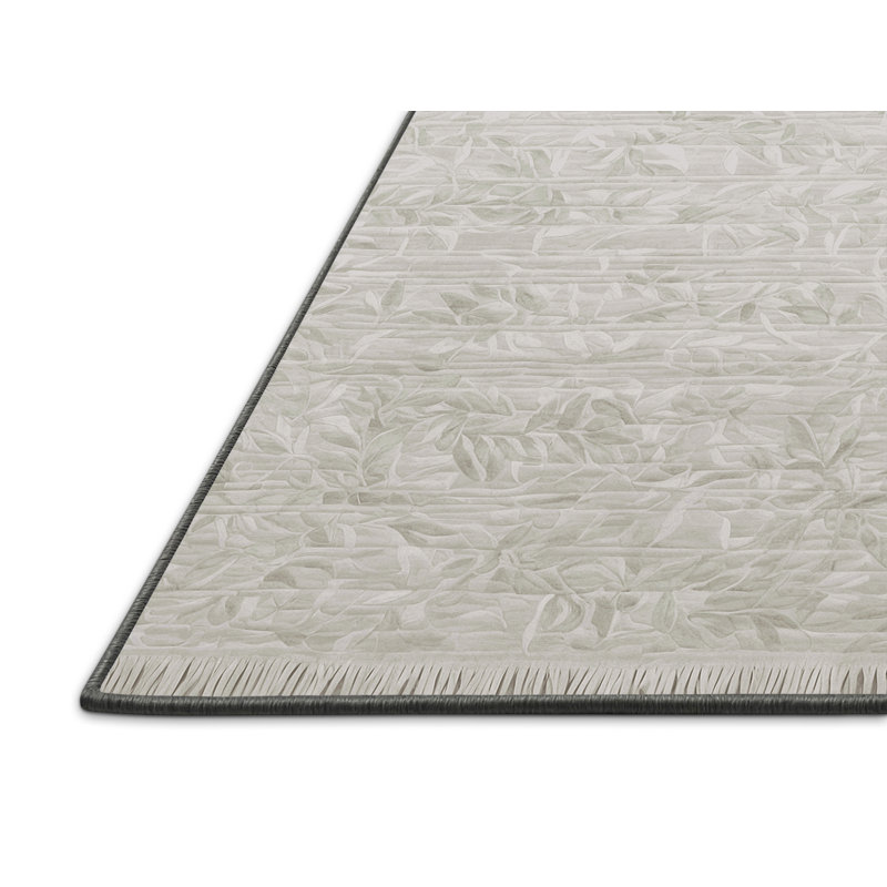 Tapis gris soyeux et moelleux, Carré 6 pi
