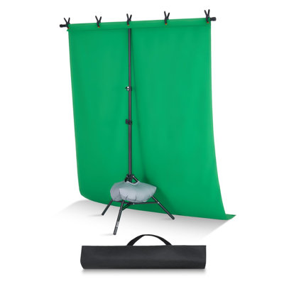 Support de toile de fond, ensemble de support de toile de fond réglable 5 x 6,5 pi, support de fond portable avec 3 barres transversales, support d'écran de projecteur robuste, pour mariage, studio photo vidéo et fête