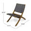 2 sièges d'extérieur pliables en bois, sangles à eau, conception tissée, noir et brun, 2 chaises à installation instantanée, apparence de patio et siège stable