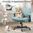 Cross-Legged Teddy  Office Chair With Flip up Armrest &Wide Seat，Ergonomic Fabric Home Office Chair -647713330