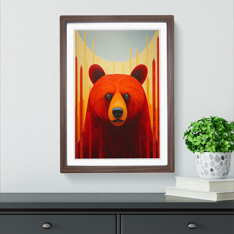 Single Picture Frame Print on Wood, 46cm H x 34cm W, Walnut Framed