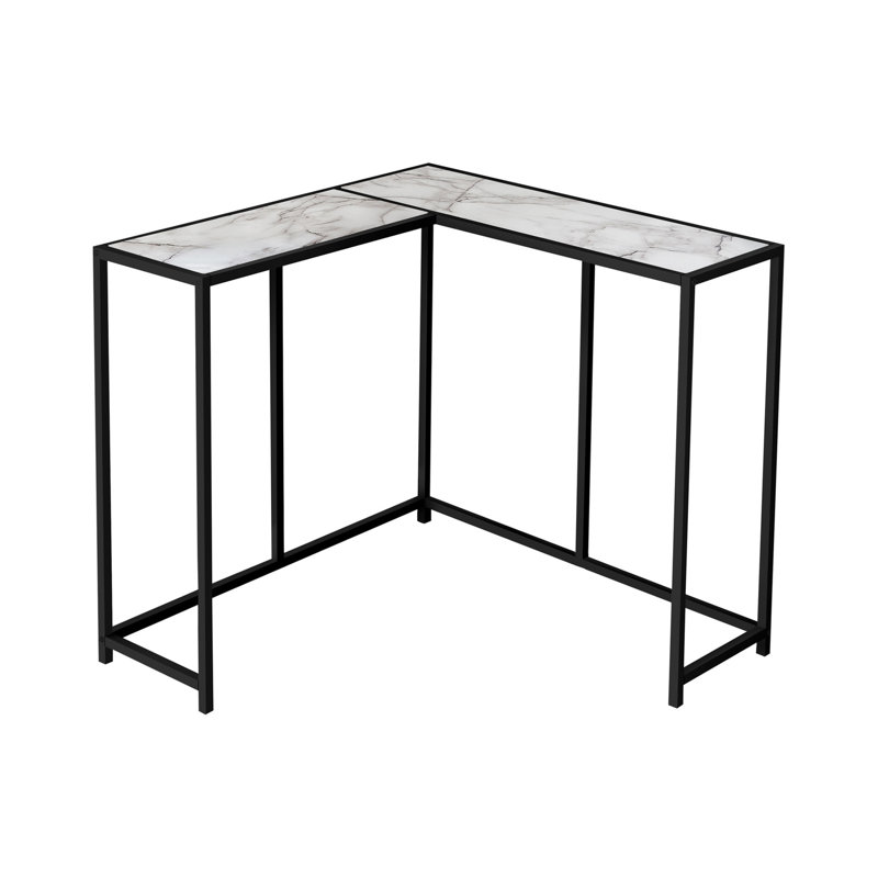 36'' Console Table, Black, White Marble