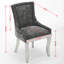 Chaises de salle à manger en chenille de style moderne avec pieds courbés plaqués or et garniture de rivets, ensemble de 2 chaises rembourrées confortables pour le repas et le salon-120974538
