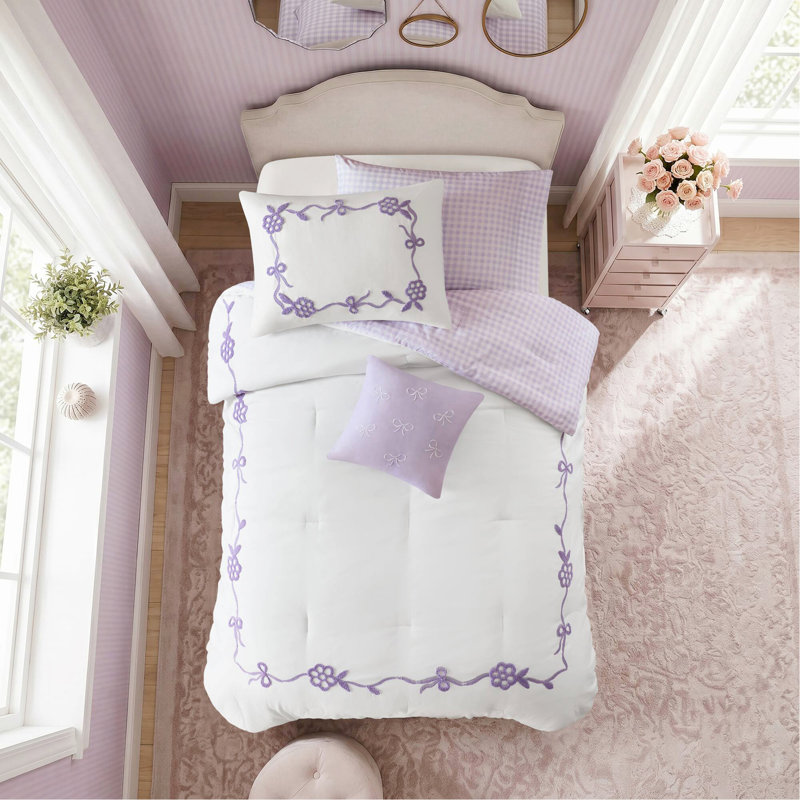 4-Piece Twin/Twin XL Comforter Set,Purple