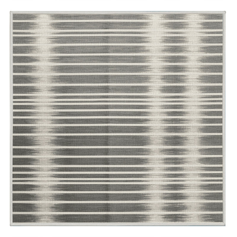  Tapis lavable rayé blanc argenté, Rectangle 5 pi x 7 pi