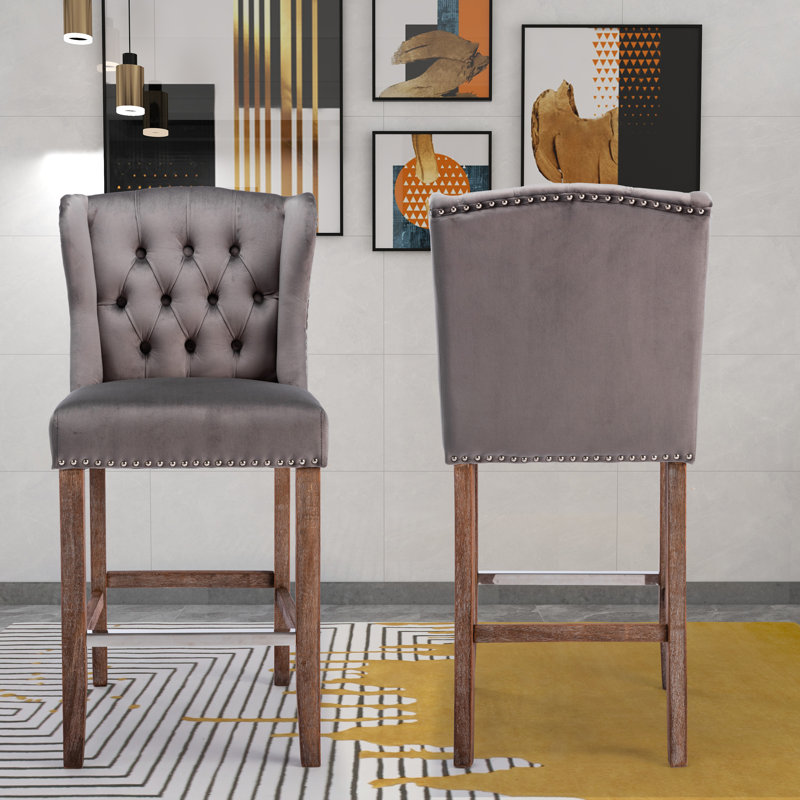 Tabouret de bar 27,1 po, gris