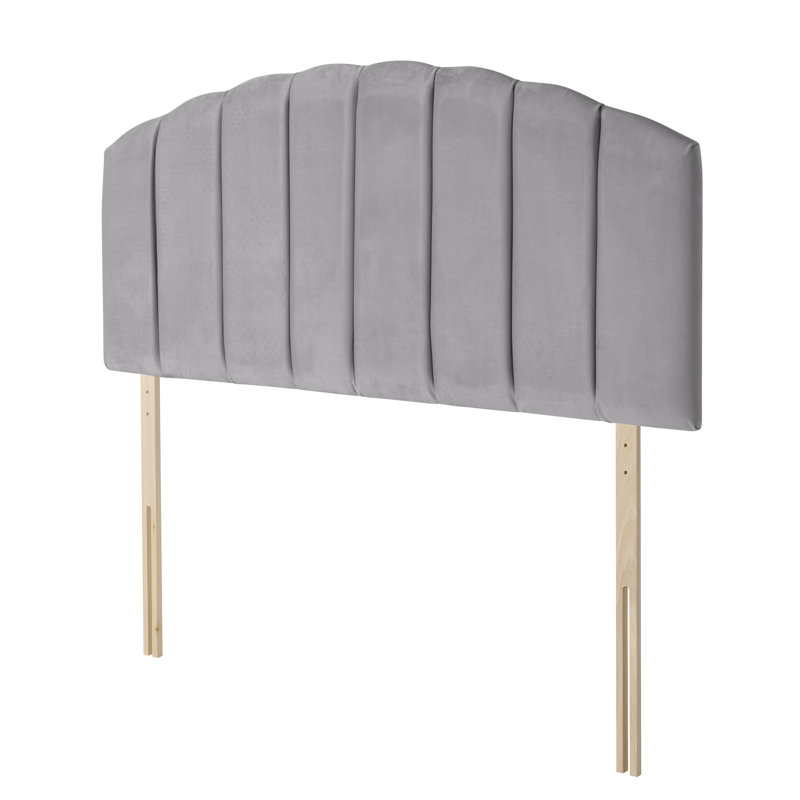 Merlin Upholstered Headboard, Silver Velvet, Double (4'6)