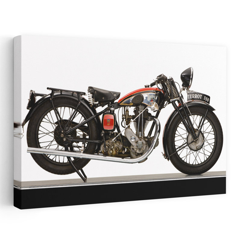 1934 Terrot 347Cc Type Hscg Supersport Moto classique abstrait paysage nature art mural, H 40 po x l 60 po