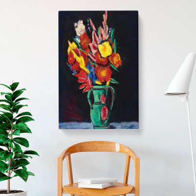 Flowers in a Vase by Marsden Hartley - Wrapped Canvas