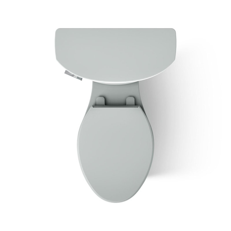 Cimarron 1.28 GPF Water Efficient Elongated Two-Piece Toilet (Seat Not Included), Left-Hand, Ice Grey