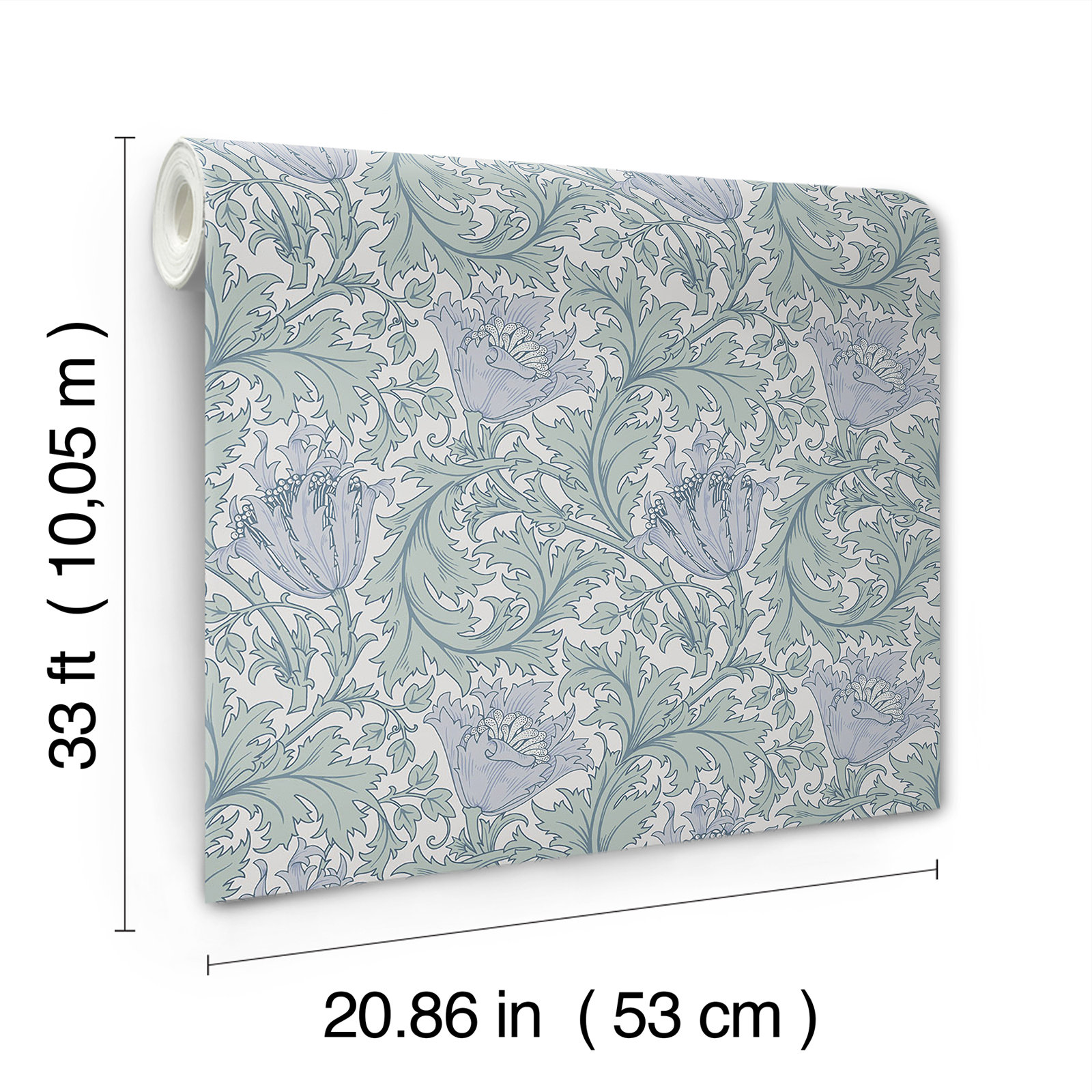 Anemone Floral Wallpaper, Blue