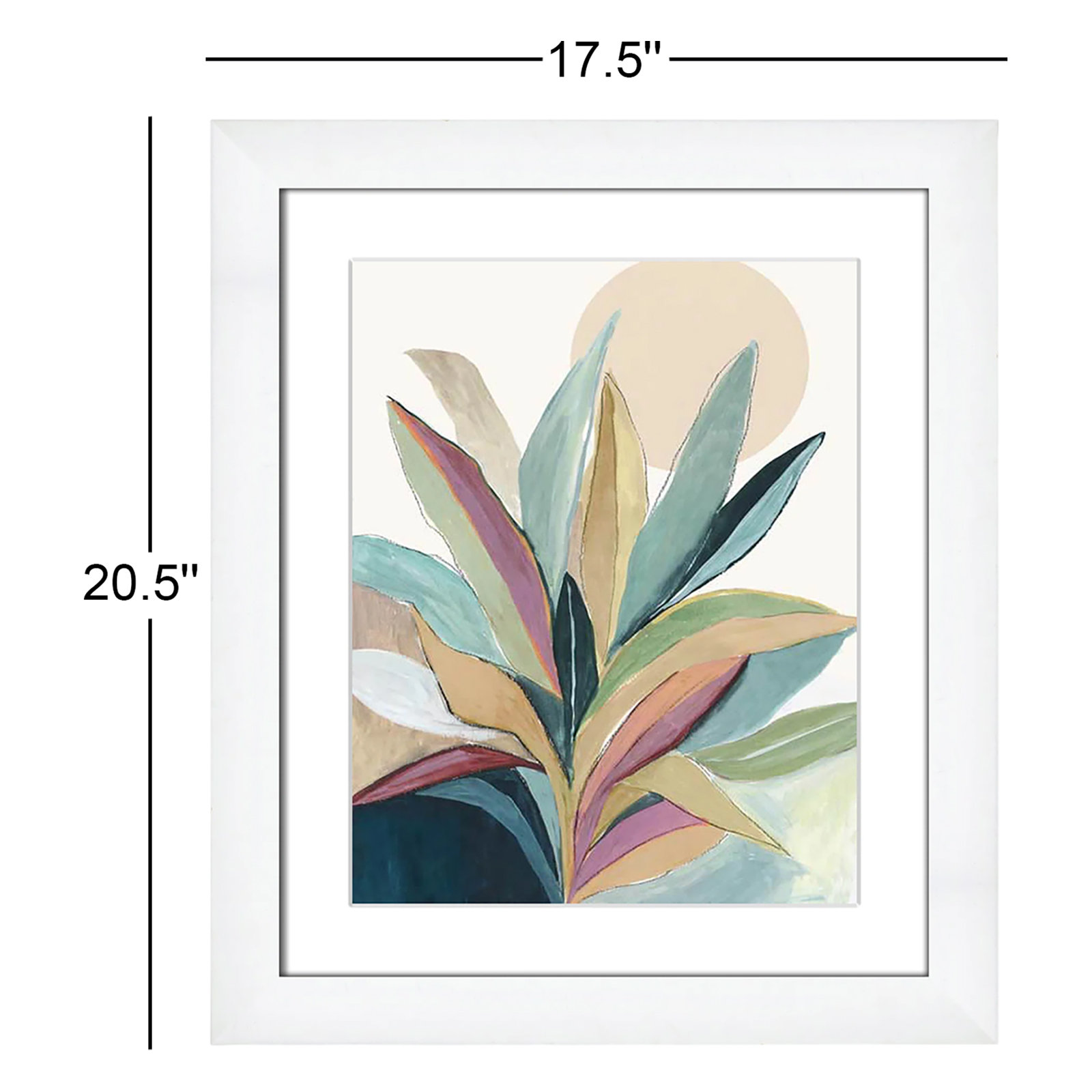Sherbrooke Sunny Bright Leaves I Framed On Paper by Asia Jensen Print, White Cube Frame Matted, 20.5" H x 17.5" W x 1.25" D  