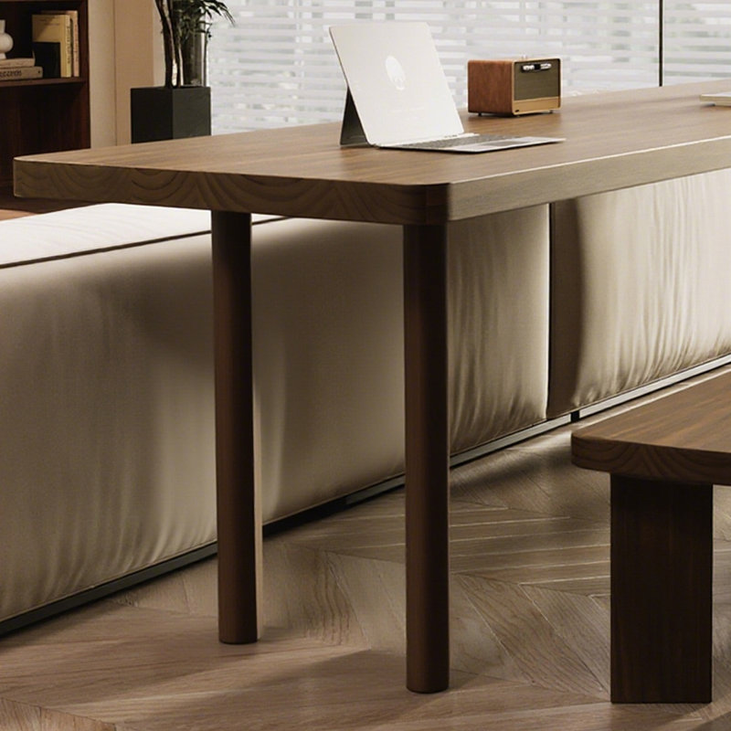 Bureau d'écriture rectangulaire en bois massif brun noisette, H 29,53 po x l 78,74 po x P 23,62 po