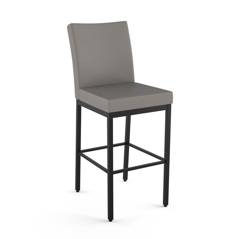 Tabouret de bar et de comptoir Driggers, Tabouret de bar (siège d'une hauteur de 30 po), Gris taupe, Noir