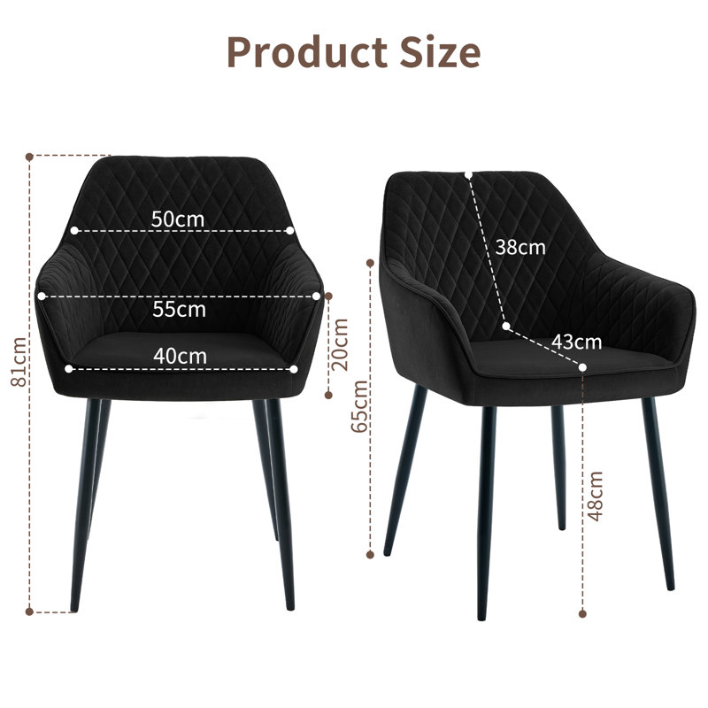 Mumtaj Velvet Upholstered Armchair, Black