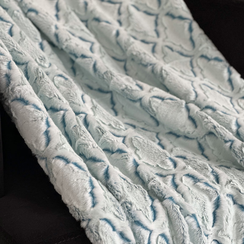 Couverture diamant, L 48 po x L 60 po, Bleu clair