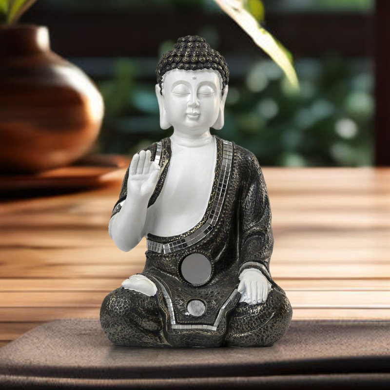 Statue de petit Bouddha Dojno, décor blanc antique, décor de chambre de méditation autel 10 po