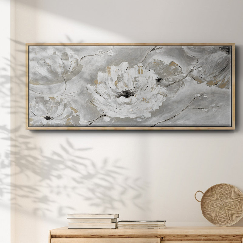 Silver Sun Garden- Framed Canvas, 24" H x 60" W