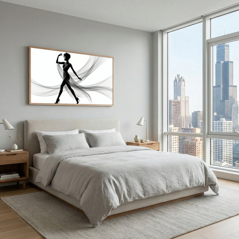 Ensemble de 1 toile murale Silhouette Dance, 40“W x 20”H, Natural