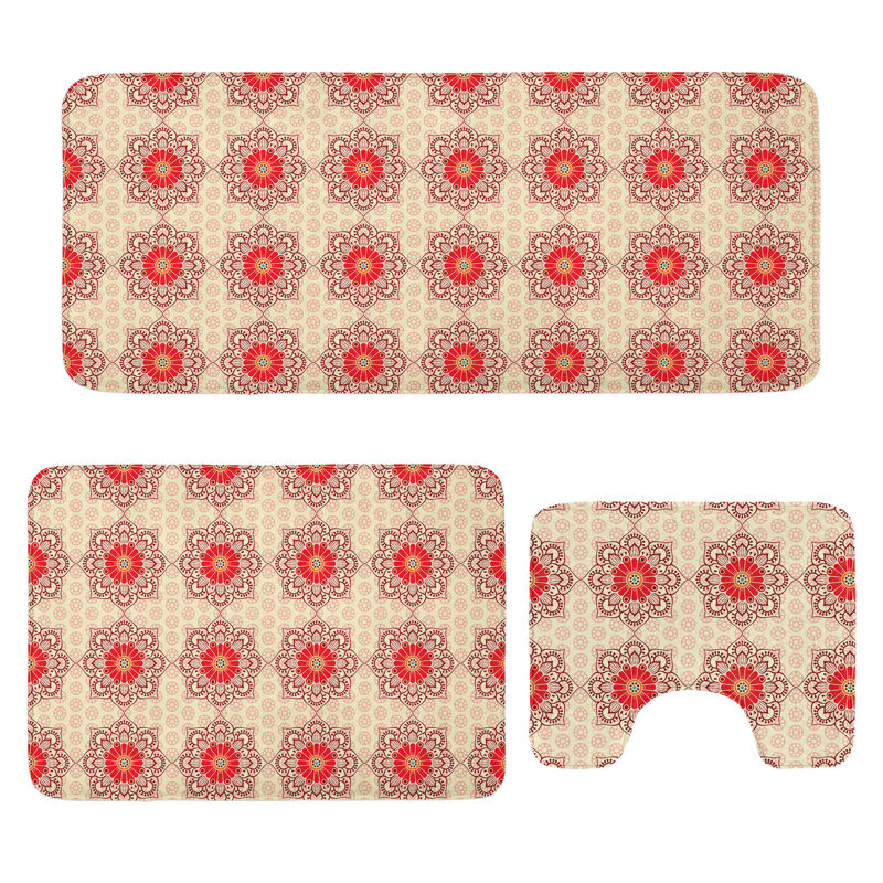  Ensemble de 3 tapis de salle de bain Ethniques