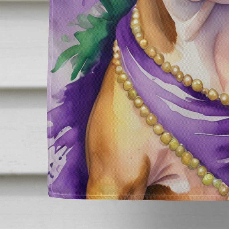 Double Sided 40'' H x 28'' W Polyester Mardi Gras House Flag