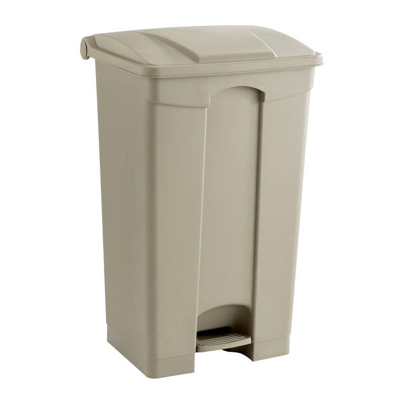 Receptacle 17 Gallon Step On Trash Can, Tan, 23