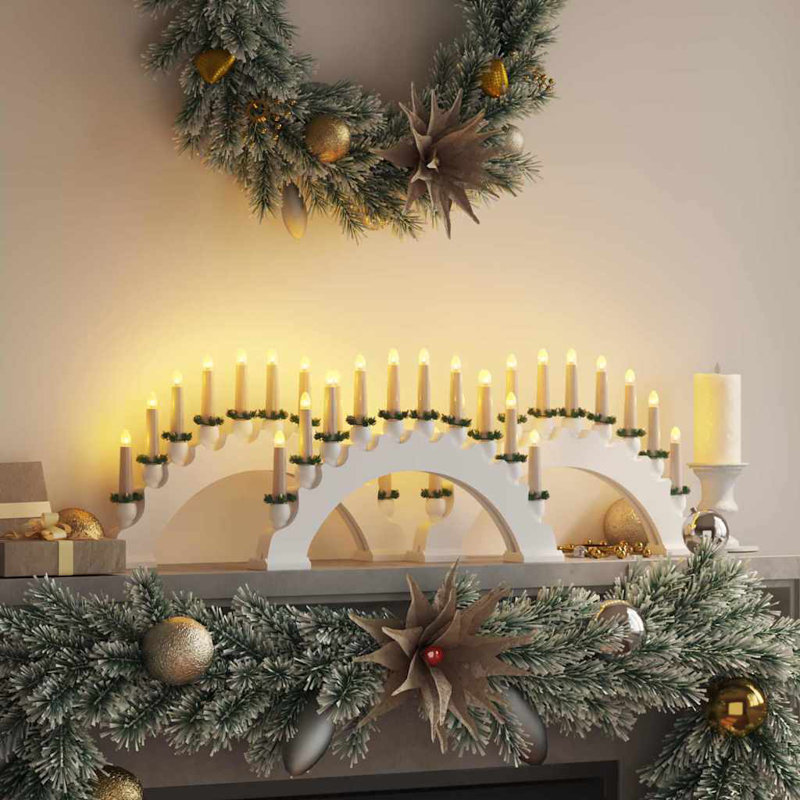 Christmas Candle Arch with 10 LED Candles, White