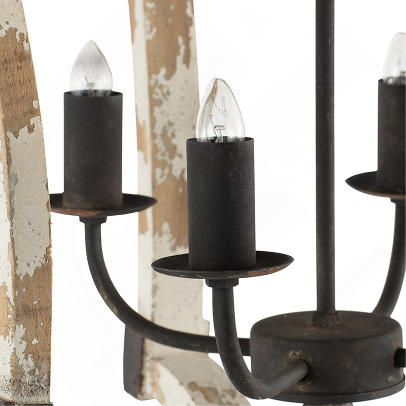 Lustre en bois à 4 lumières, luminaire suspendu avec chaîne réglable pour le vestibule de la salle à manger de la cuisine, ampoule non incluse