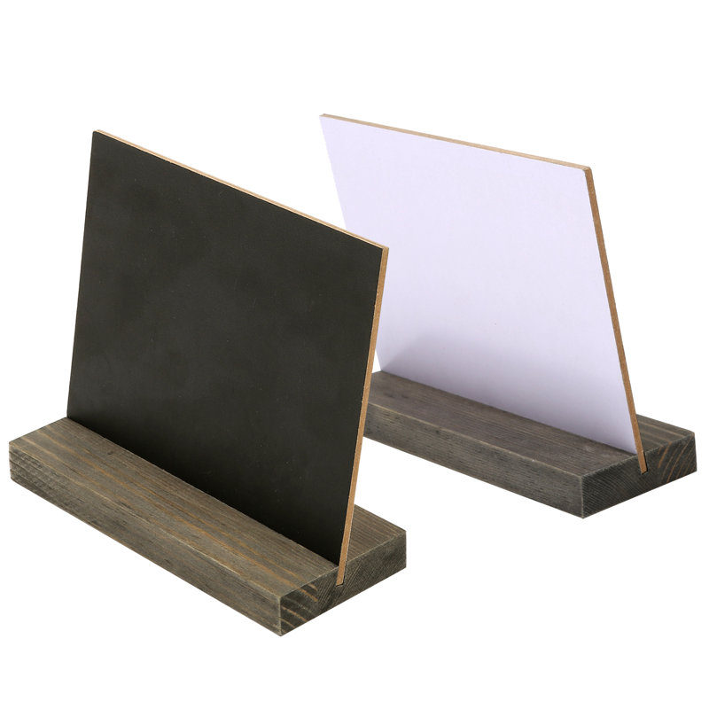 Mini Tabletop Wood Chalkboard Sign, Brown