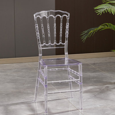 Chaise d'appoint empilable en bambou en acrylique transparent Kizze (ensemble de 6)