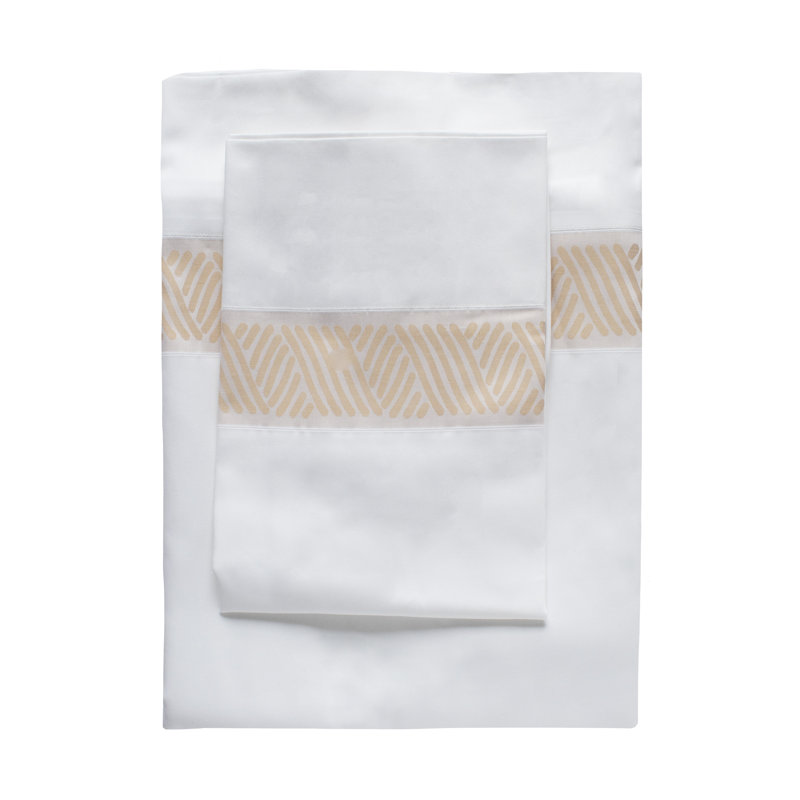 The Met X Ann Gish 100% Cotton Pillowcase Set, Bone/Sand, King Pillowcase