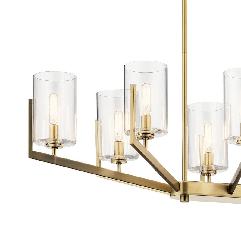 Nye 8 - Light Classic / Traditional Chandelier, Brushed Natural Brass