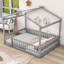 Structure de lit en bois avec clôture Akeiba, pour enfants, adolescents-152408392-152408393